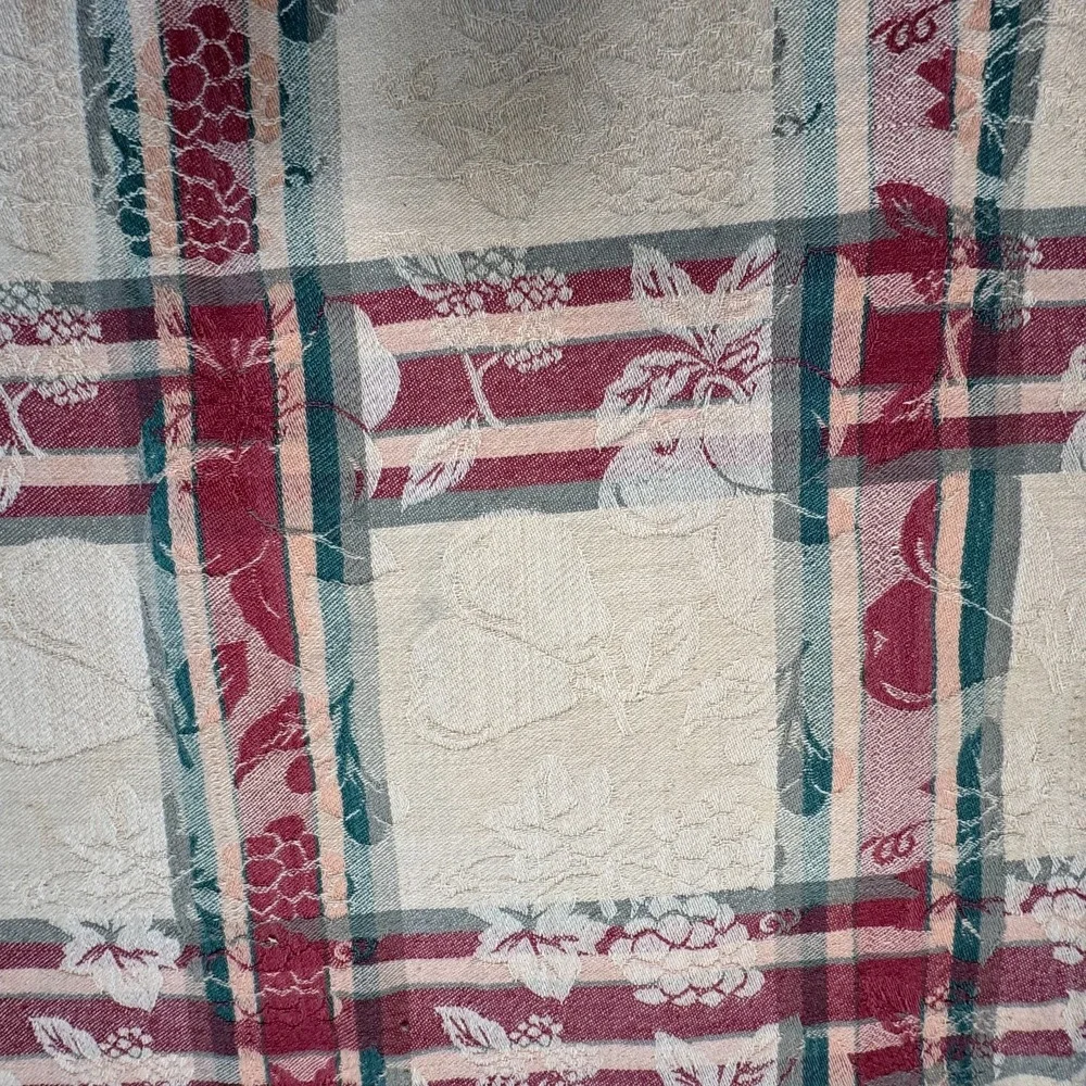 George E Bardwil‎ and Sons Square Tablecloth Red Green Plaid Cotton Jacquard VTG